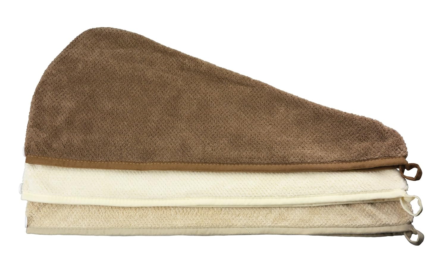 HOPESHINE Women's Soft Shower Hair Drying Towels Twist Hair Turban Wrap Drying Cap Great Gift for Women (Brown+Khaki+Off White) : Beauty