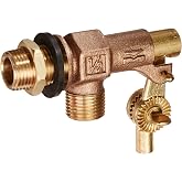 B &amp; K 109-813 Tank Float Valve, 1/2 in Inlet, Male Inlet X Male Outlet, Bronze
