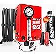 Automotive Leak Tester With Built-in Air Motor and Pressure Gauge - Model 03 - Exhaust Smoke Detector Tools Kit - Car Smoke Machine With Flow Meter and Best Ranked Fluid for EVAP