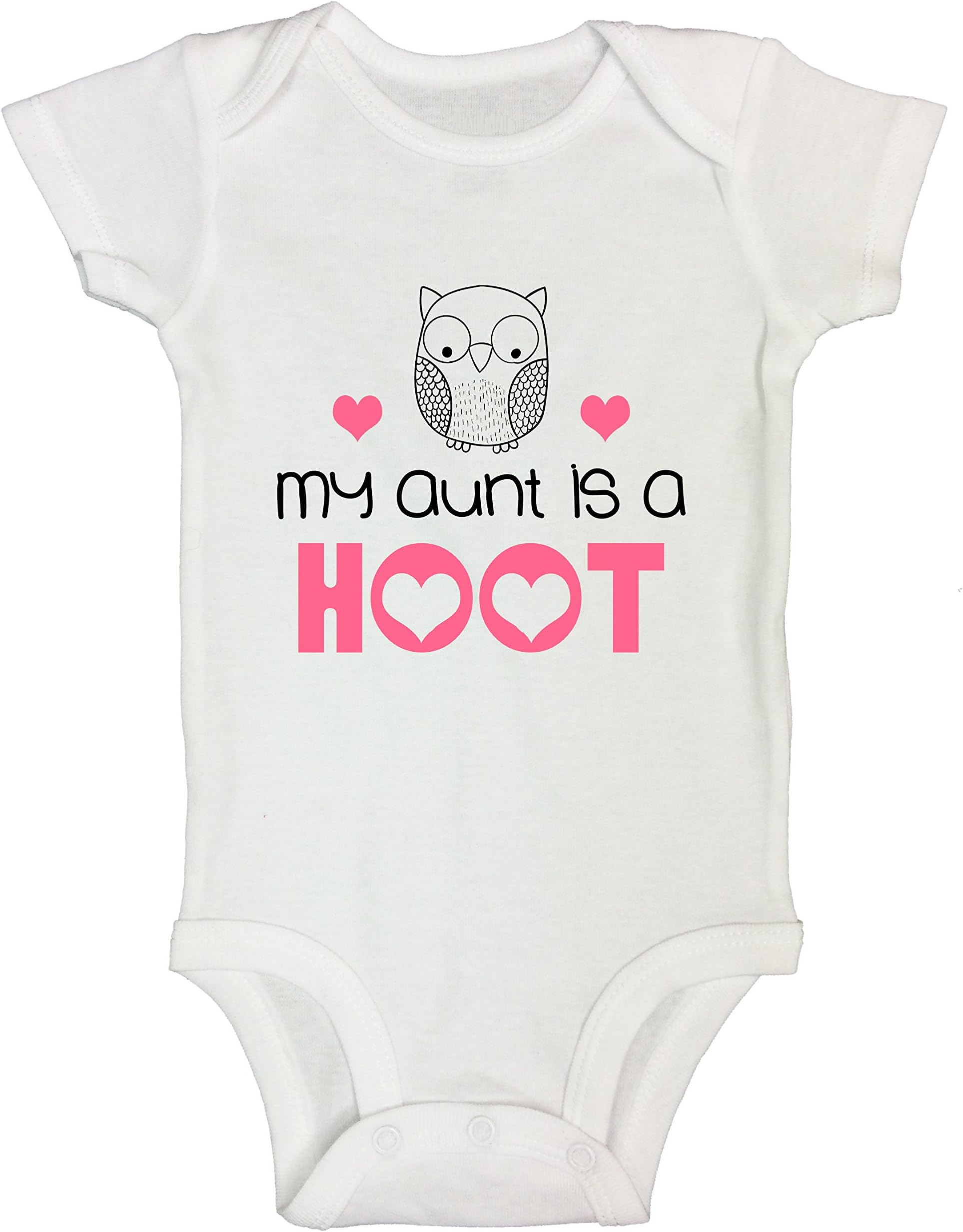 Funny Threadz Kids Cute Aunt Onesie Bodysuit  My Aunt is A Hoot” Gift for Aunt