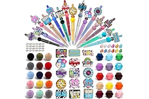 SSFGSDGG 85PCS Beadable Pens Mother‘s Day DIY Kit with PVC Beads and Charms for Pen Making Craft Supplies Multicolor
