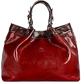 Time Resistance Leather Handbag - Top Handle Bag - Full-Grain Leather Purse for Women
