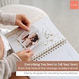 Peachly Pregnancy Journal Linen Milestones Book with Keepsake Folder view 5