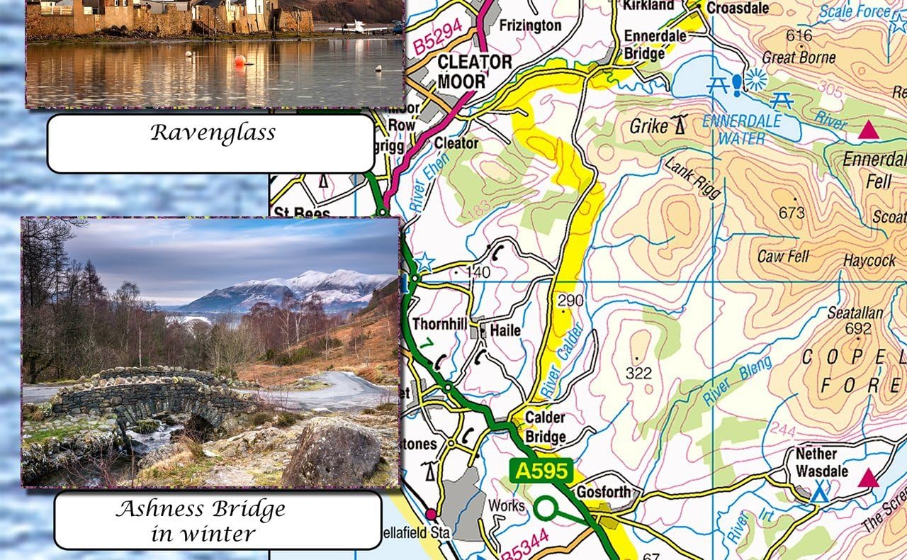I Love Maps Lake District Map (59.4 x 84.1 cm) - Full Color, Glossy Finish, Navigational Map - Image 3