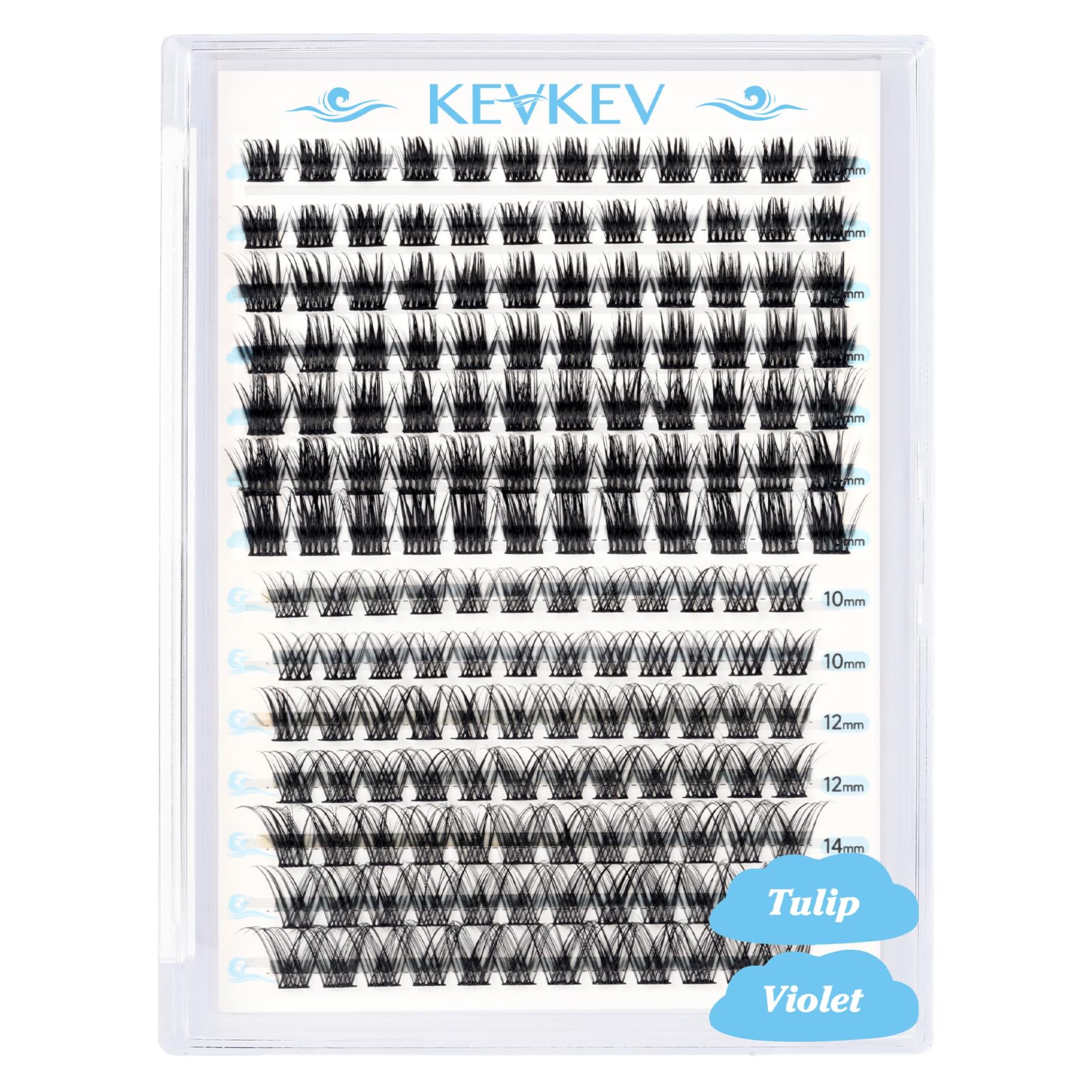 Photo 1 of  2 pack
KevKev Lash Clusters 168 Pcs Cluster Lashes Eyelash DIY Extensions Individual Thin Band & Soft(Tulip & Violet), D-Mix (10-16mm)
