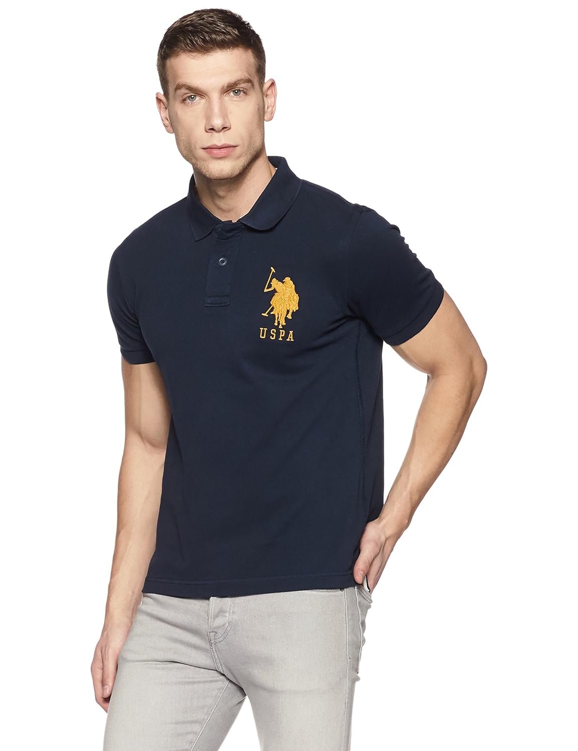 us polo association men's solid regular fit polo