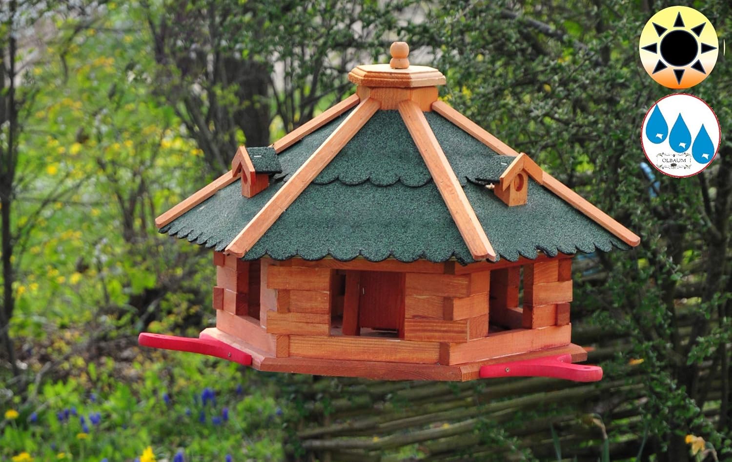 Premium BTVÖlbaum VogelFutterhaus, groß, XXL mit Anflugbrett