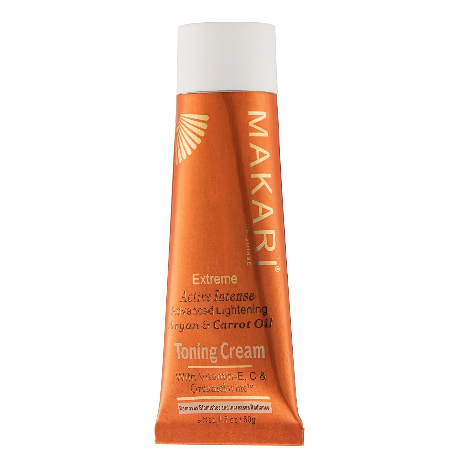 Makari Extreme Karotte &amp; Arganöl Gesichts-Toning Creme 1.7oz - Aufhellung, Aufhellung &amp; Straffung Feuchtigkeitscreme mit Organiclarine TM - Anti-Aging Whitening Behandlung für dunkle Flecken &amp; Akne