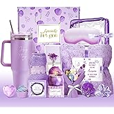 15PCS Birthday Gifts for Women, Relaxing Spa Gifts Baskets for Her, Care Package with Luxury Flannel Blanket and 40 oz Tumbler, Valentines, Mothers Day, Christmas Women's Gift for Mom, Wife, Friends
