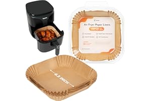 Tastee Air Fryer Liners 100Pcs - Design for 3-6QT Air Fryer Baskets, Oil-Absorbent Disposable Paper Liners, 450°F Heat Resistant, Custom Fit