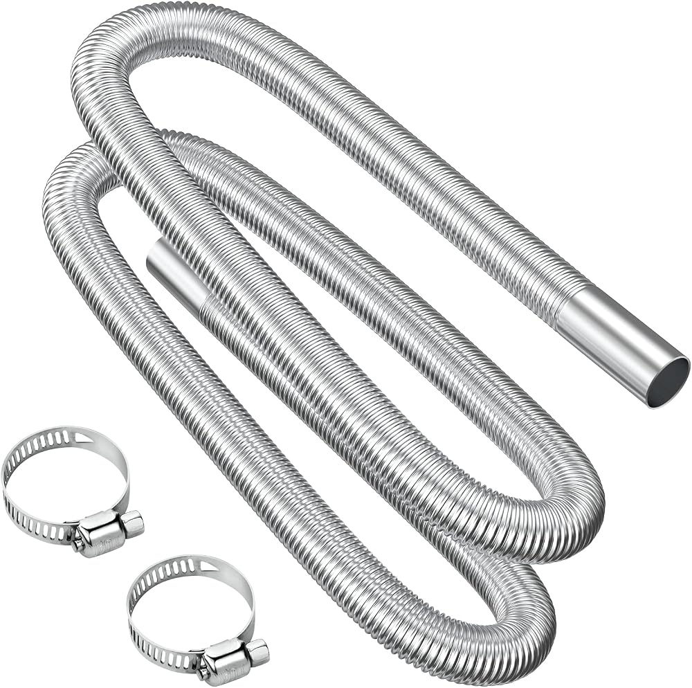 URAQT Parking Heater Exhaust Pipe 200CM Stainless Steel Car Diesel Exhaust Hose