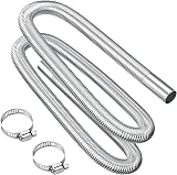 URAQT Parking Heater Exhaust Pipe 200CM Stainless Steel Car Diesel Exhaust Hose