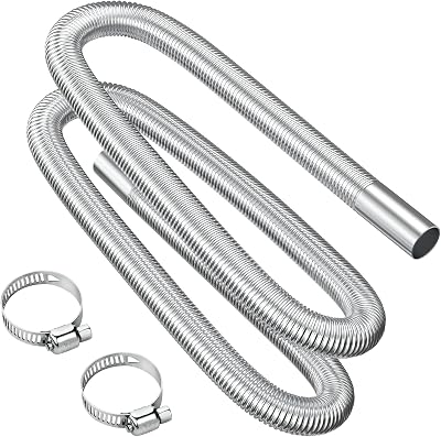 URAQT Parking Heater Exhaust Pipe 200CM Stainless Steel Car Diesel Exhaust Hose