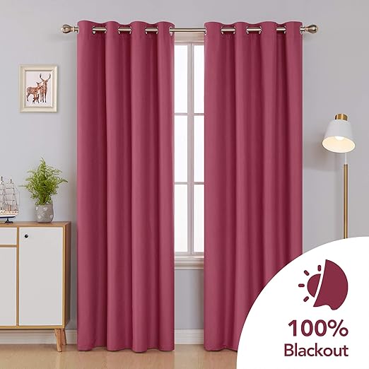 Amazon Com Deconovo Total Blackout Curtains 96 Inch Long For