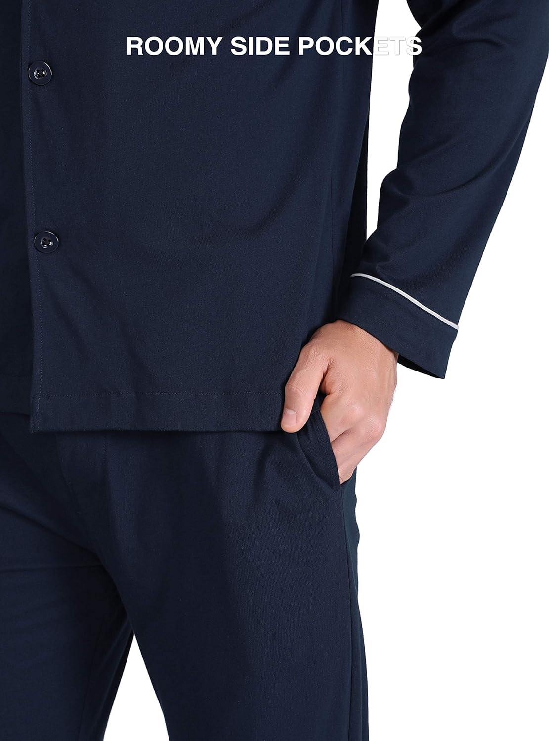 DAVID ARCHY Men's Cotton Sleepwear Button-Down Pajamas Set: Clothing