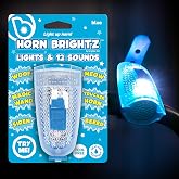Brightz HornBrightz Light Up LED Bike Horn - 12 Sound Effects Including Bell, Police Siren, Fire Engine, Trucker Horn &amp; Animals - Handlebar Mount - Weather Resistant - Battery Powered - Kids &amp; Adults