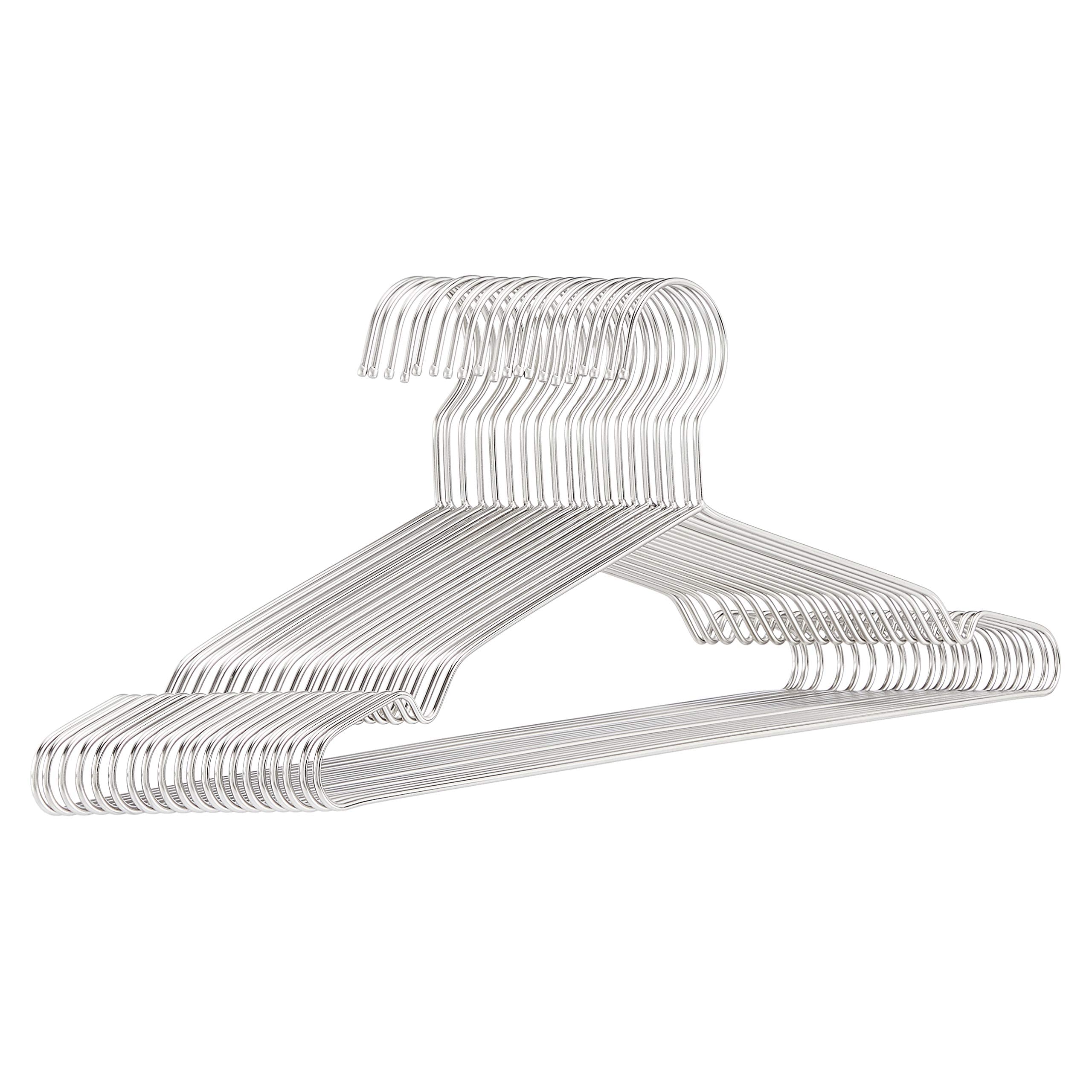 Amazon Basics Stainless Steel Clothes Hangers (20-Pack), Chrome