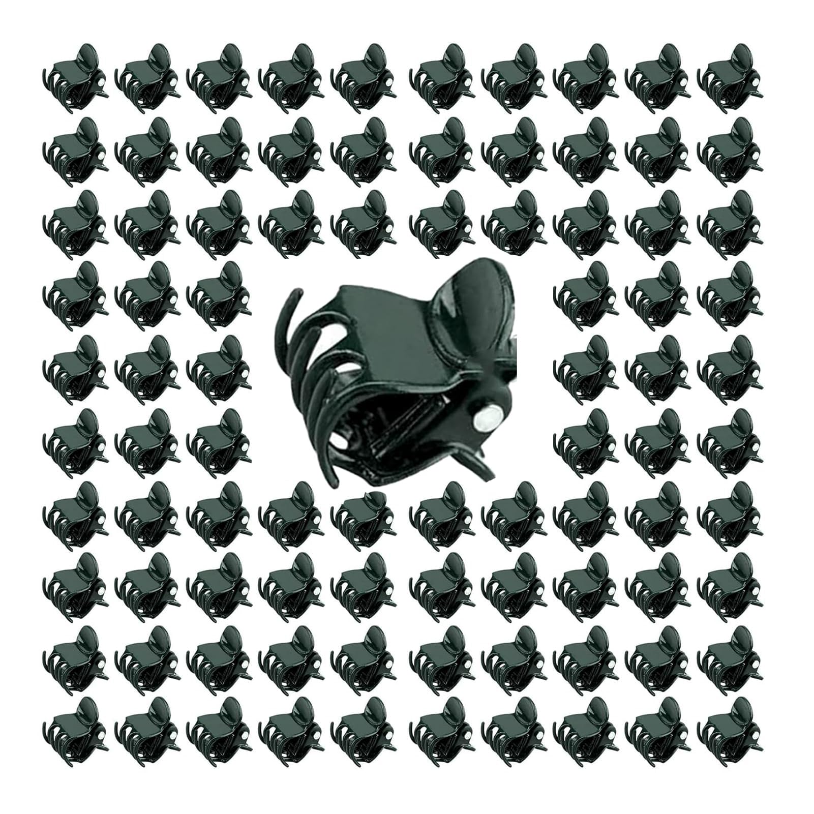 DeJivsin 100 Pcs Orchid Clips, Plant Support Clips, Garden Clips for Supporting Stems Vines, Garden Plant Clips Flower Clips Plastic for Home Garden Climbing Plant Extension of Plant Support