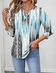 LOMON Women's 2025 Fashion Tops 3/4 Length Sleeve