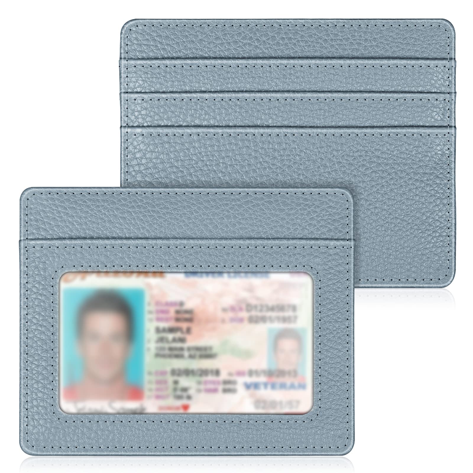 Fintie Slim Minimalist Front Pocket Wallet, RFID Blocking Credit Card Holder Card Cases with ID Window for Men Women (Ice Blue)
