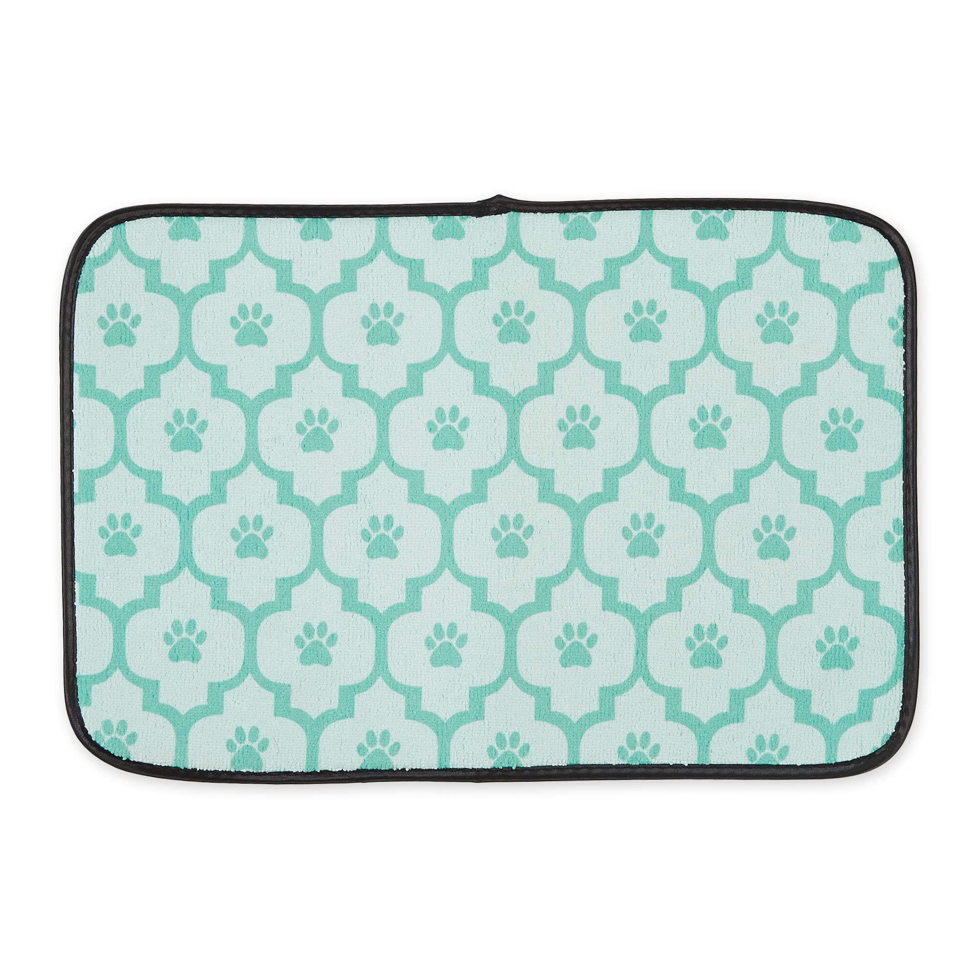 Bone Dry Machine Washable, Ultra Absorbent Pet Mat, Small, 12x18, Green Lattice