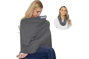 NeoTech Care Baby Nursing Cover Breastfeeding Scarf | Soft Fabric (Gray)