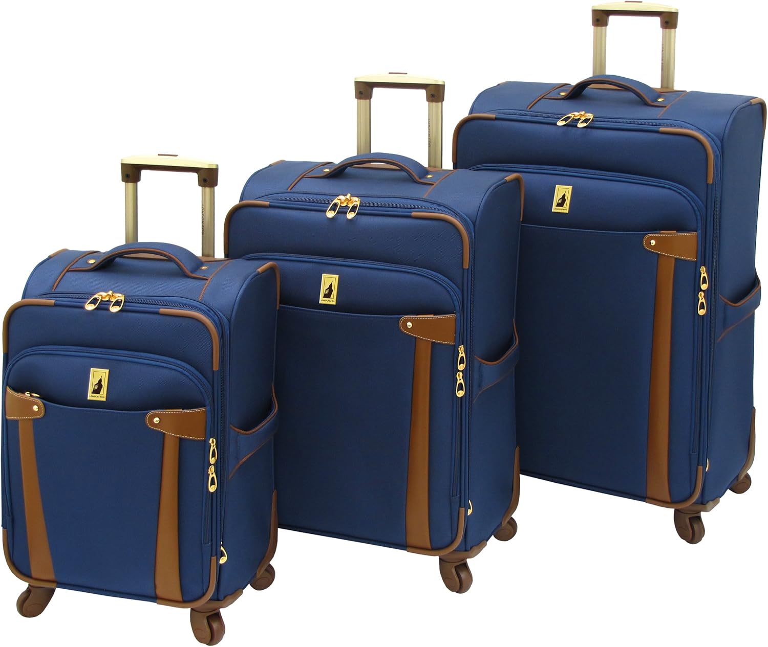 London Fog Newbury 360 Degree Ultralite 3 Piece Set, Navy, One Size