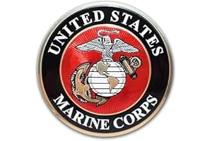 Elektroplate Officially Licensed US Marine Corps Premium Decal (3.25")| Metallic 3D Embossing All Weather Sticker for Car, Water Bottle, Laptop, Cooler, Bumper, Phone and More | Made in The USA