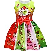 Fcercankyd Cute Christmas Outfit for Little Girls - Sleeveless Princess Holiday Party Dress 3-10 Years