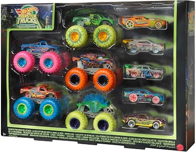 Monster Trucks Coffret 10 Véhicules Phosphorescents