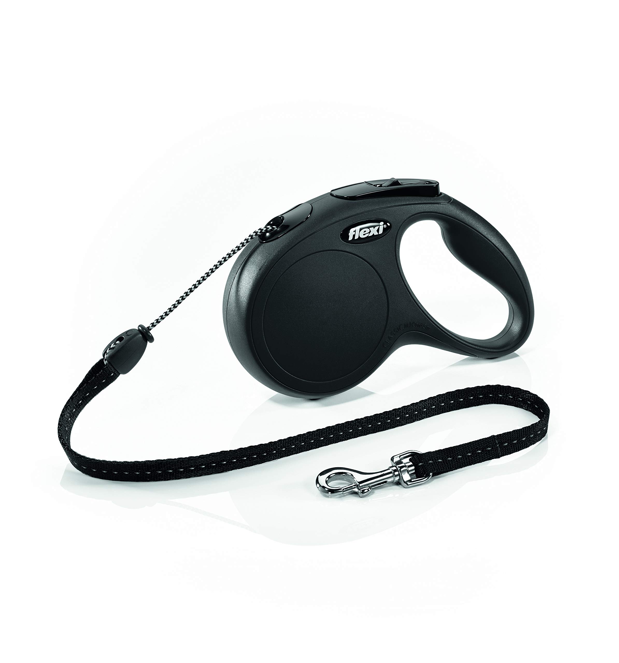 flexi New Classic Retractable Lead Tape, Medium/Large, 5 m, Black
