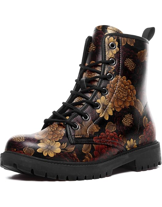 Amazon.com | Onegam Punk Combat Boots, Stylish Motorcycle  display picture 3