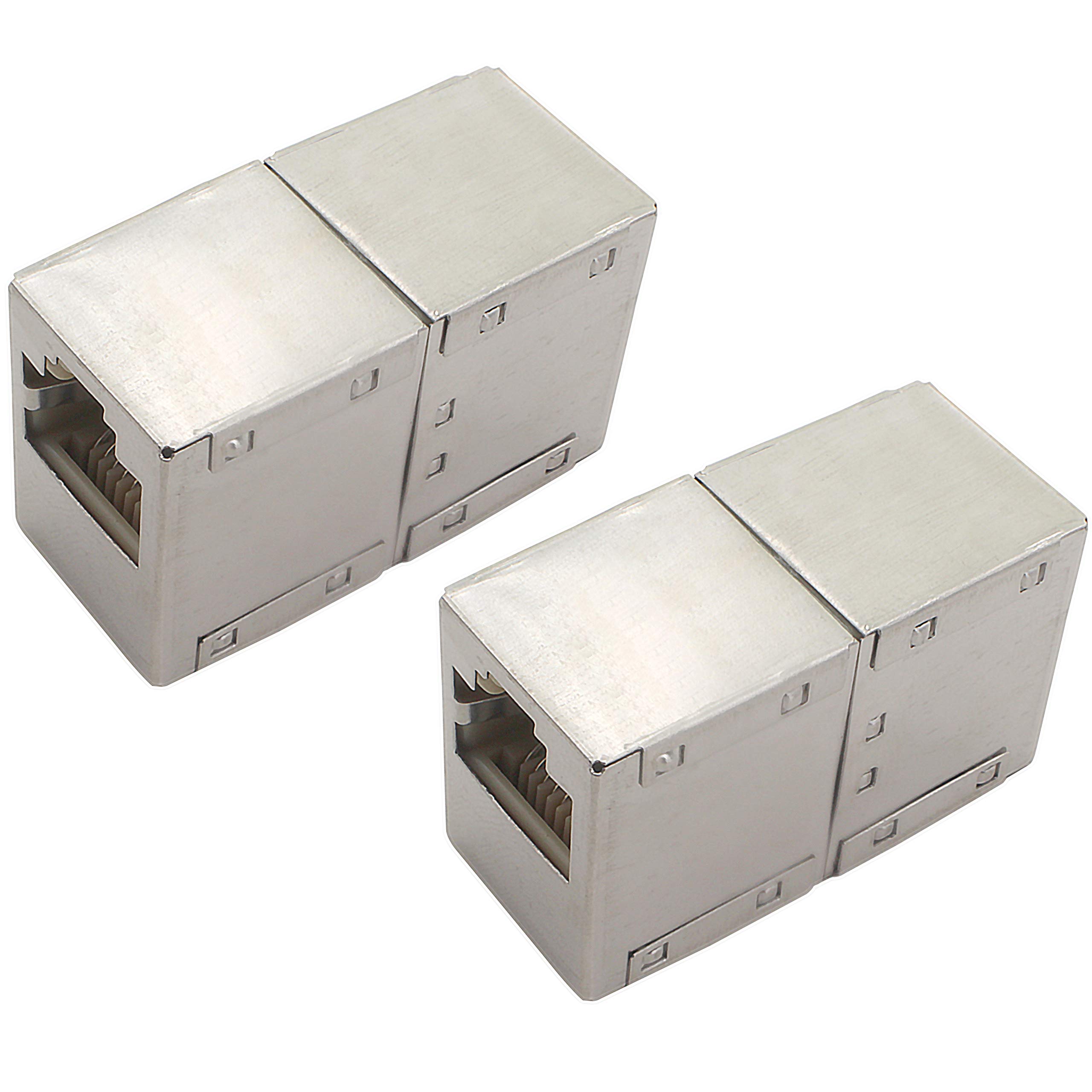 1aTTack.de Cat. 5 cable connectors cable connector RJ45 fully metal shielded compatible with Cat5 Cat6 Cat7 Cat8 2 pieces