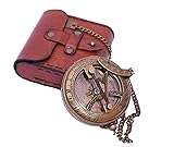 BAZROSS Vintage Brass Sundial Compass