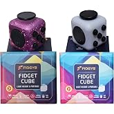 FIDGYB 2PCS Cube Fidget Stress Relief Toy for Adults &amp; Kids, Smooth, Quiet Sensory Toy for Anxiety, Focus &amp; ADHD Idea[Starry+LGB][2PCS]