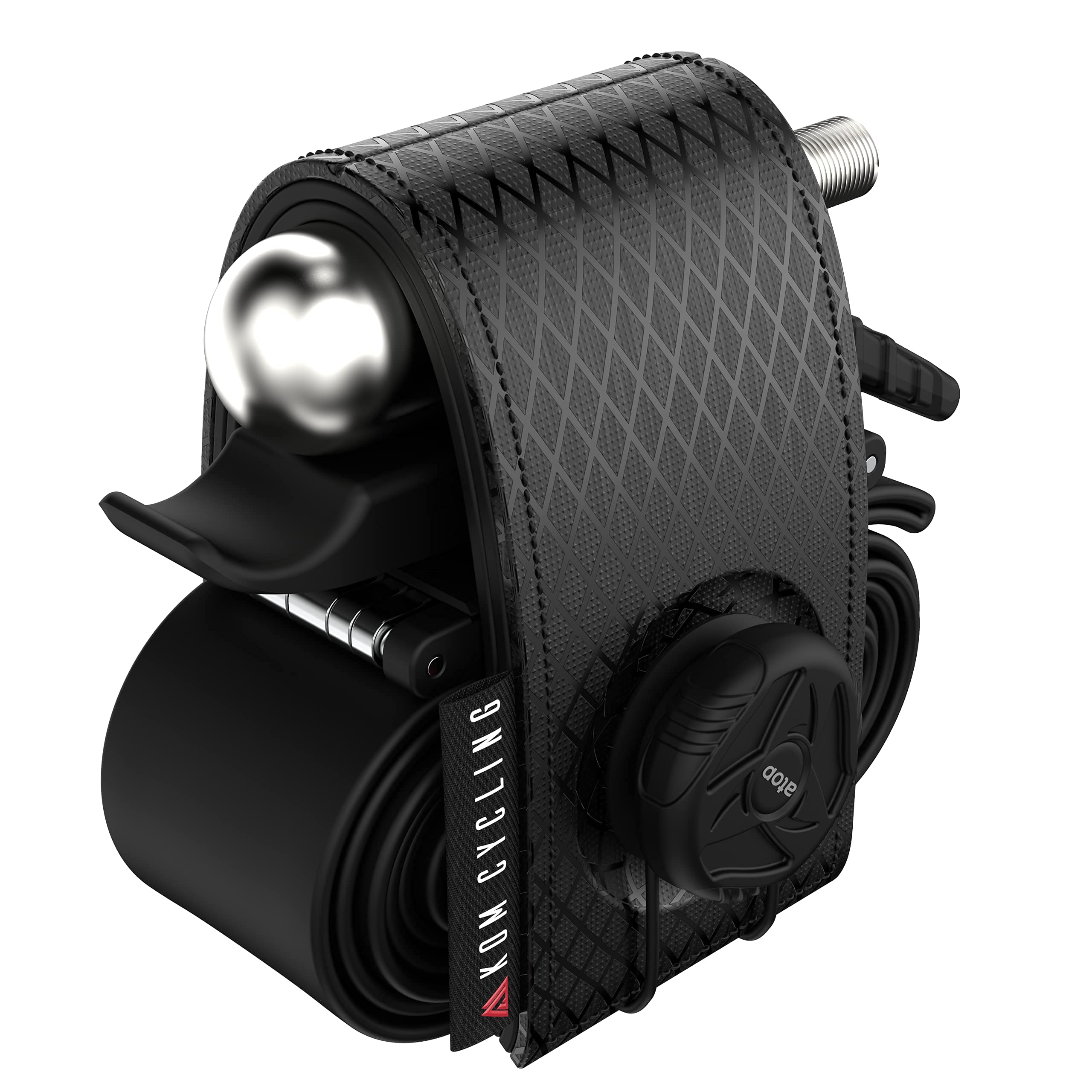 KOM Cycling MTB Frame Strap to Carry All of Your Gear - Mounting Biking Top Tube Strap - No More Velcro! Innovative Fastening System to Keep Your Gear Secure