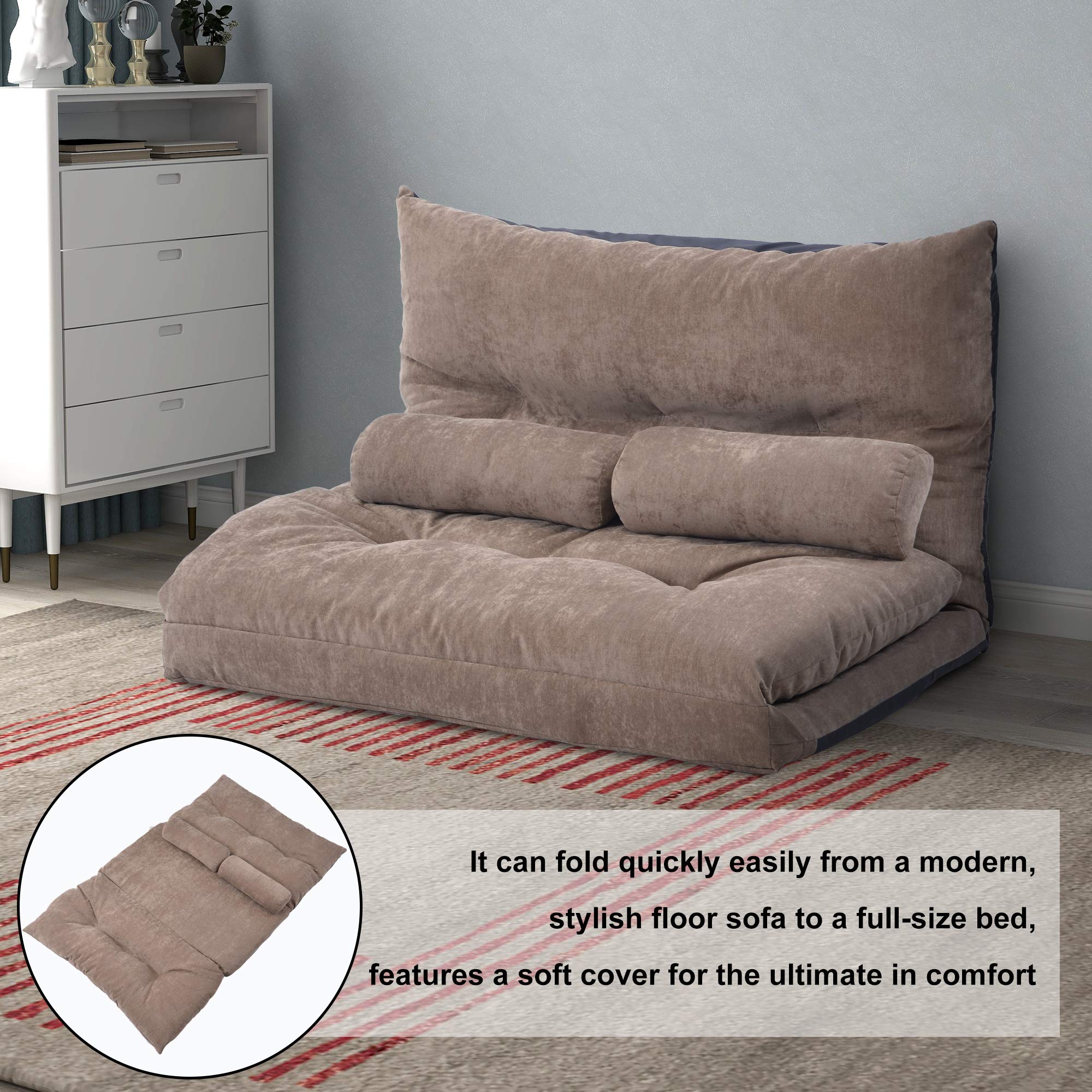 Merax Floor Sofa Bed Futon Sofa Bed Sleeper Couch Sofa Foldable Lazy