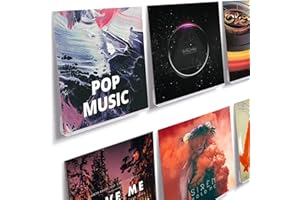 Origin-Joy 3 Pack Vinyl Record Wall Mount, Acrylic Record Shelf for Albums, Vinyls Holder Display Your LP Listening (Clear, 12 inch)