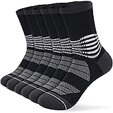 IRAMY Crew Compression Socks for Women Men with Ankle Arch Support Plantar Fasciitis Relief 3/6 Pairs