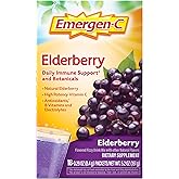 Emergen-C Elderberry Fizzy Drink Mix, Elderberry Immune Support, Natural Flavors, With High Potency Vitamin C, 18 Count