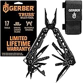 Gerber Gear Truss 17-in-1 Multitool with Pocket Knife and Needle Nose Pliers - Gifts for Men, Compact EDC Gear, Black with St