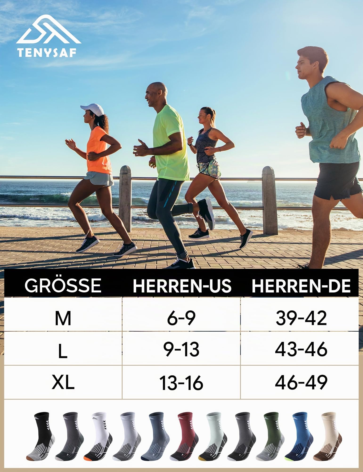 Lounwee Crew Kompression Laufsocken Herren: 15–20 mmHg Kompressionsstrümpfe 6