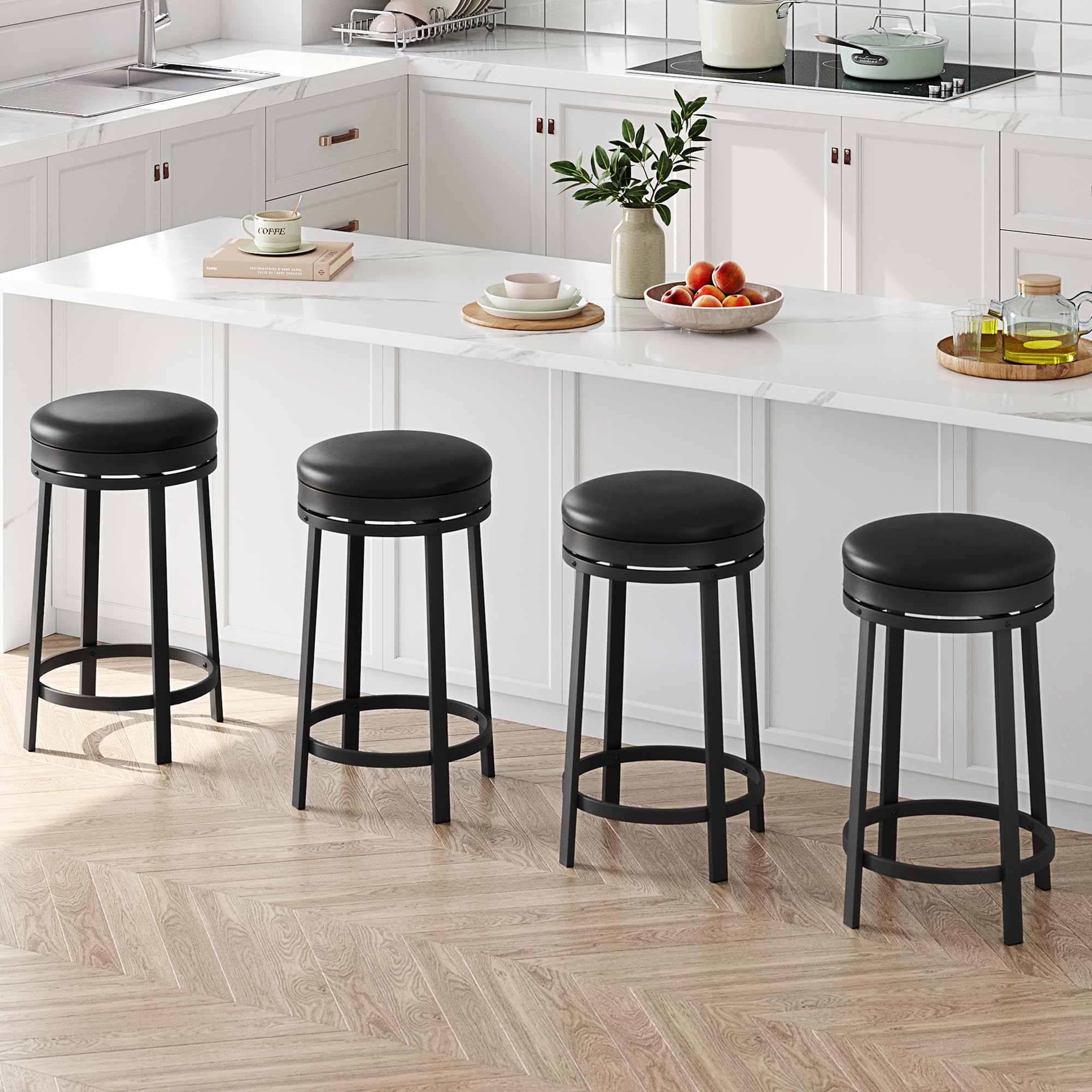 Swivel Counter Metal Bar Stools 24 Inch YOUNUOKECounter Height Bar
