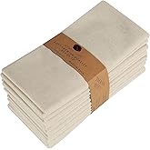 Natural Craft Cloth Napkins Set of 12 Natural Cotton Linen Napkin 18x18 inch Washable Soft Premium Hotel Quality Ideal for Farmhouse Party Wedding Christmas Fall Thanksgiving Everyday Use Ivory