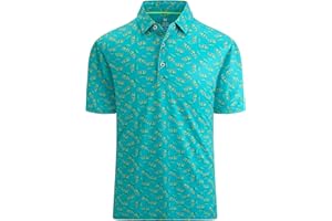 DEER LADY Mens Golf Shirts Short Sleeve Moisture Wicking Dry Fit Performance Athletic Polo Shirt