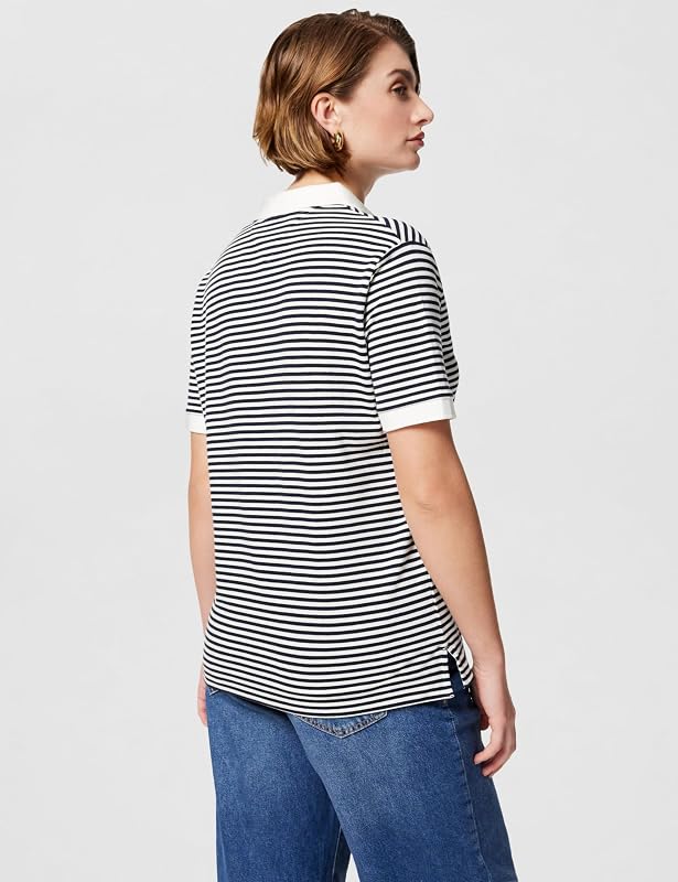 Femme Polo Manches Courtes Regular, Multicolore (Mini Stp Desert Sky/ White), S — photo 3 sur 4