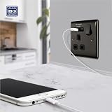 BG Electrical Nexus Black Nickel Switched Power Socket with 2.1A USB Charging view 5
