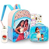 Disney Moana Backpack and Lunch Set for Girls - Bundle with 16” School Bag, Lunch Box, Stickers, and More | Moana Backpack for Kids, Girls, Toddlers