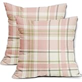 Aytipun Easter Plaid Pillow Covers 18x18 Set of 2 Light Pink Green Grey Buffalo Check Print Spring Holiday Tartan Decorative Pillowcases Outdoor Farmhouse Throw Cushion Case Decor for Couch Sofa Bed