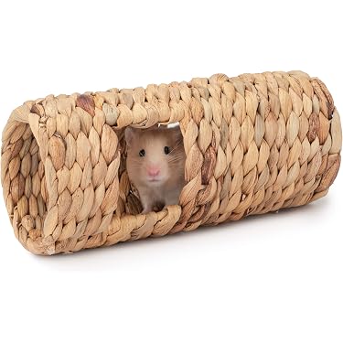 Túnel De Hierba Para Conejillos De Indias Y Hámsteres - Nido Natural De 20x10 Cm, 100% Fibra Natural